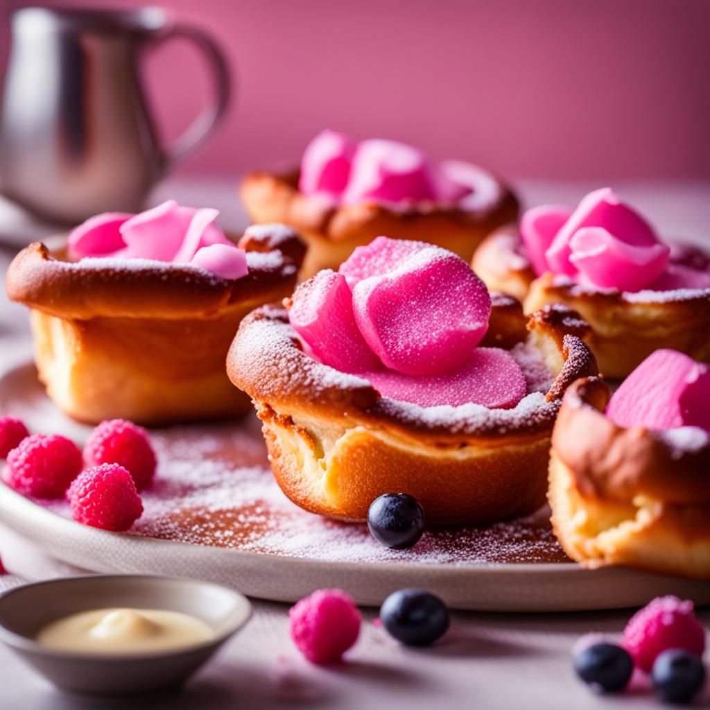 Pink Yorkshire Puddings Still Life, Professional Photography