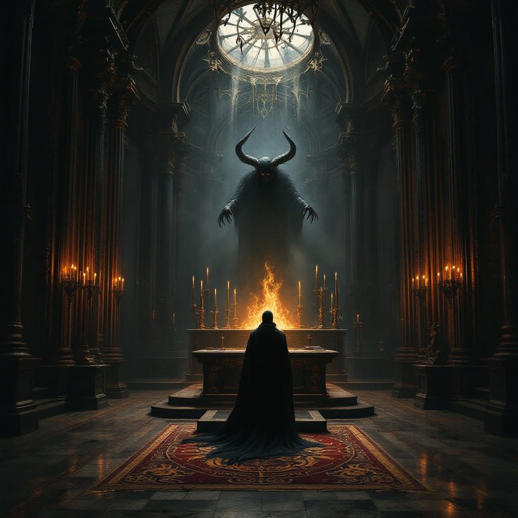 Ethereal Descent into Dark Gothic Church