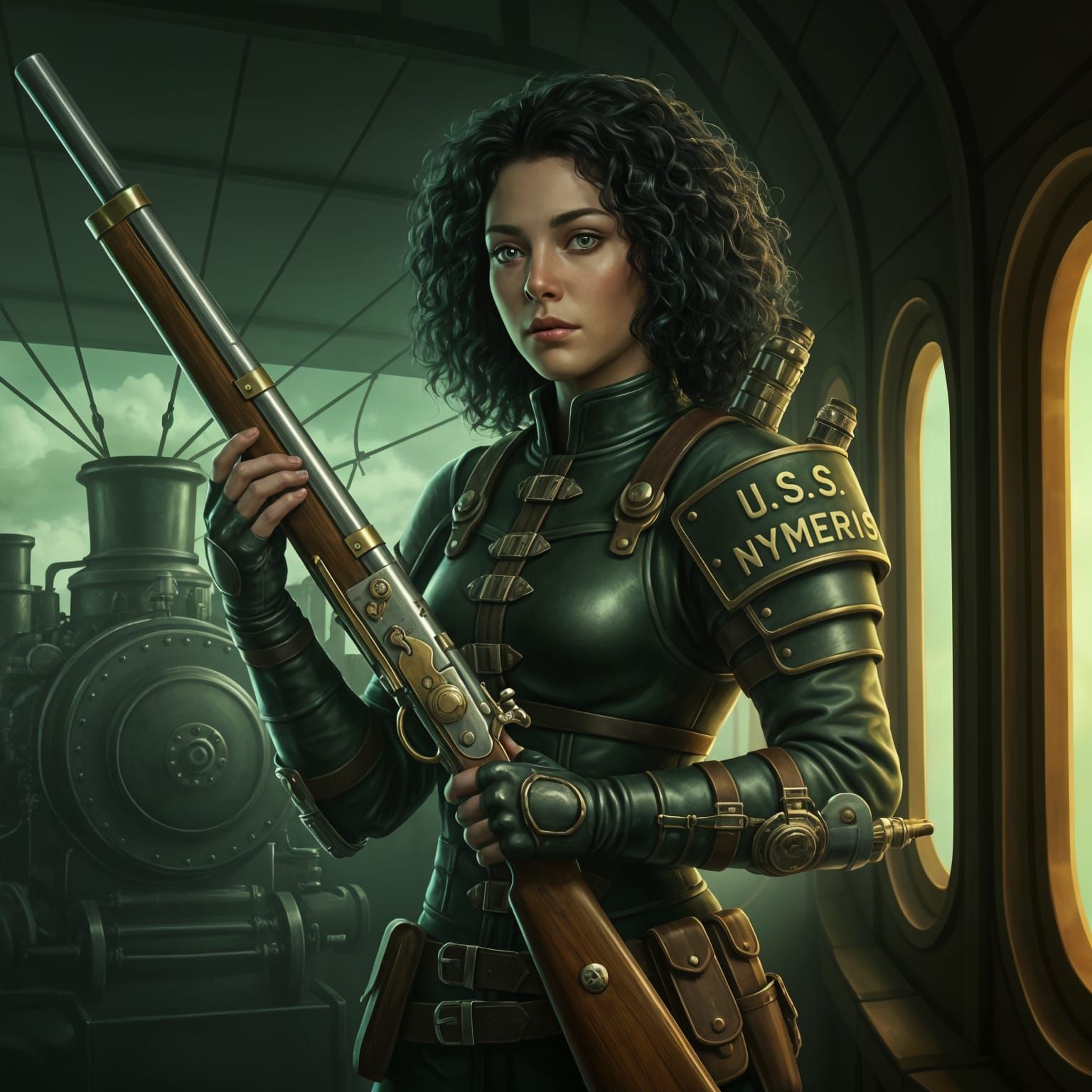 Steampunk Airship Soldier Ilona With Musket
