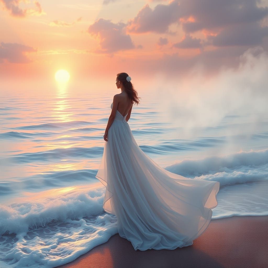 Peaceful Morning at the Ocean's Edge