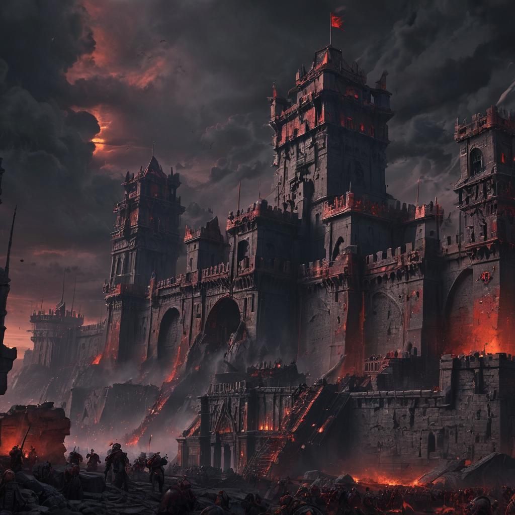 Imperial Fortress Under Siege: Gothic Matte Painting
