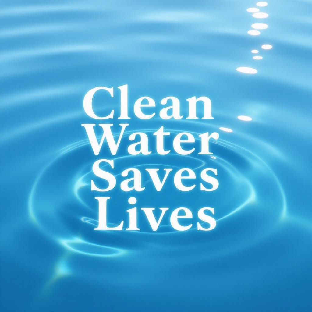 Serene Blue Water Animation with Inspiring Text