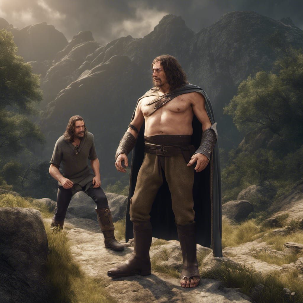 Andre the Giant and Aragorn: 3D Game Cinematic