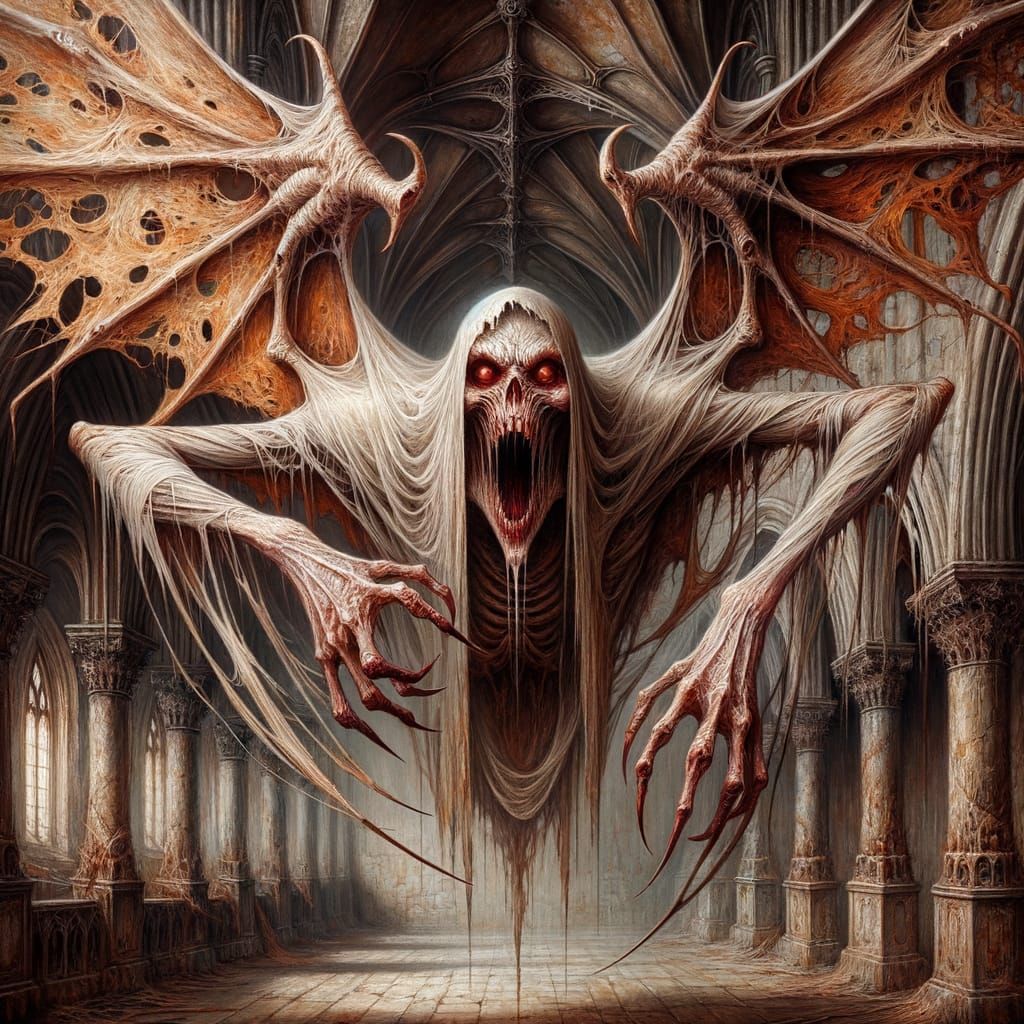 Gothic Specter Unleashed in Haunted Cathedral