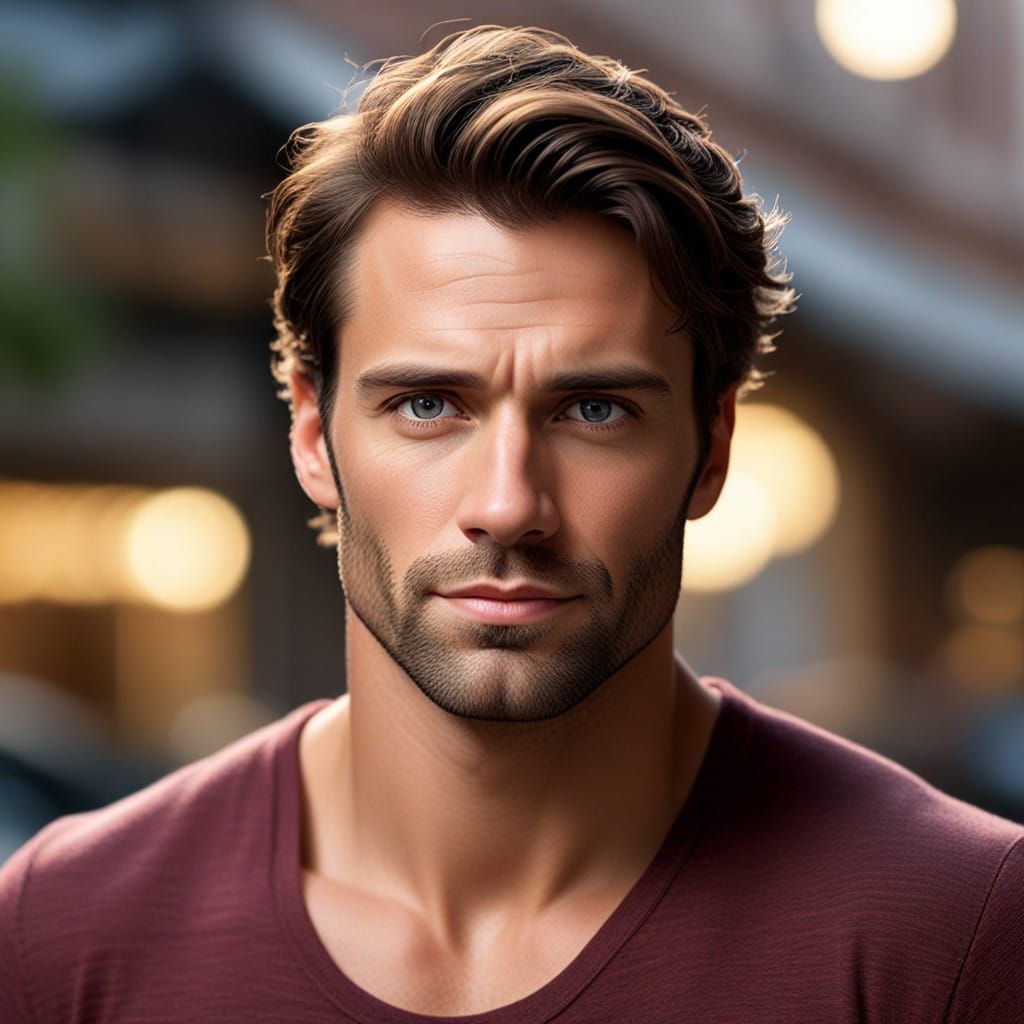 Handsome Man in Cyberpunk Aesthetic