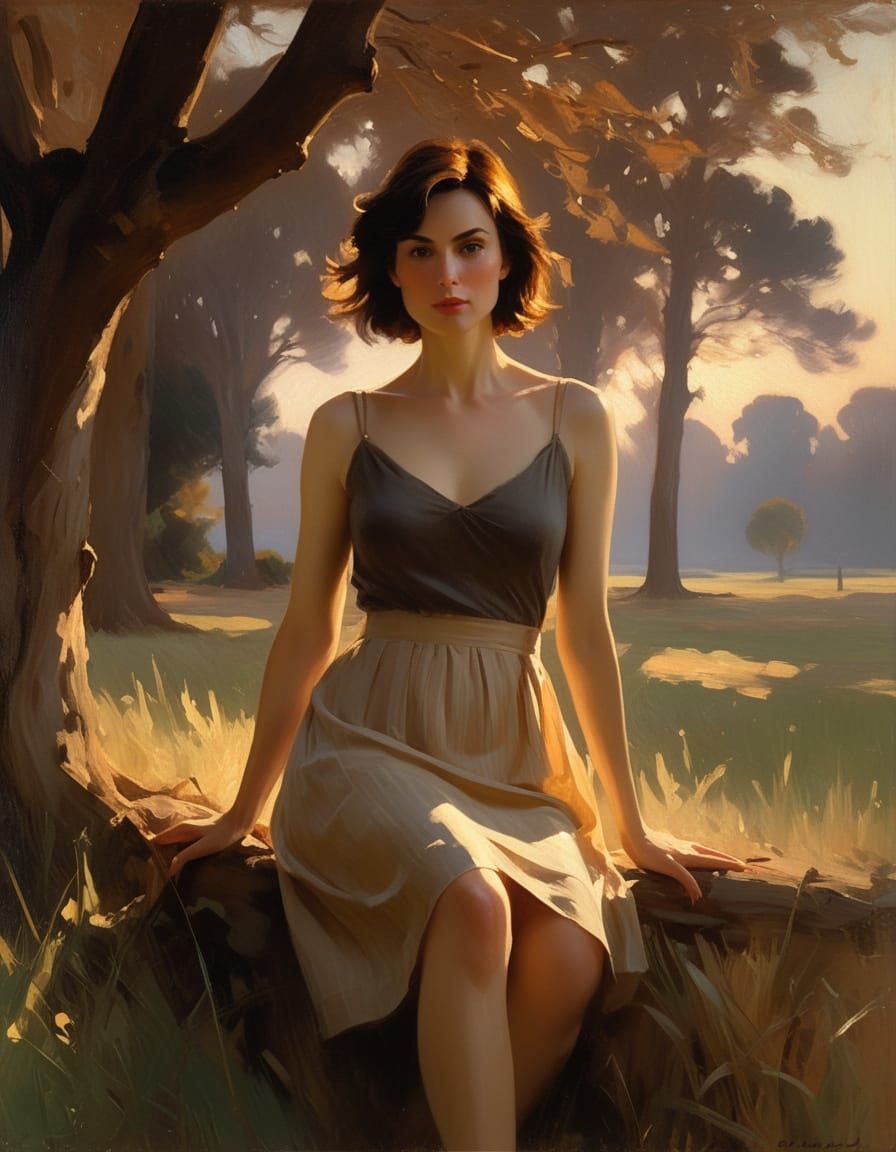 Portrait of a Woman in a Misty Landscape