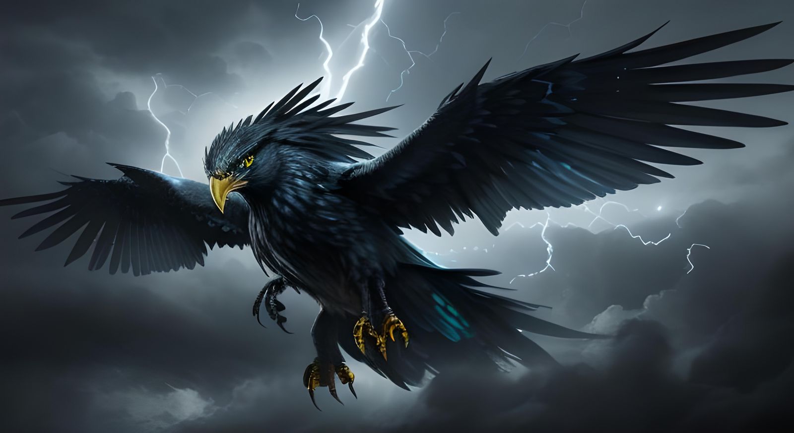 Majestic Storm Dragon Soaring Through Turbulent Skies