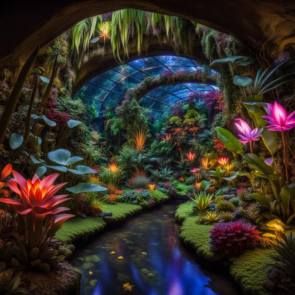 Illuminated Underground Tropical Garden