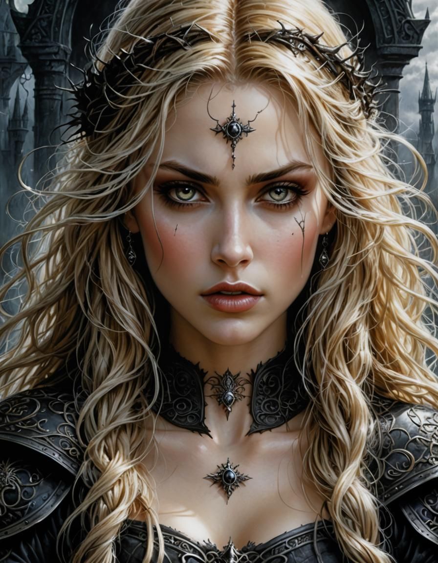 Gothic Horror Rapunzel Illustration in Sinister Fairytale St...