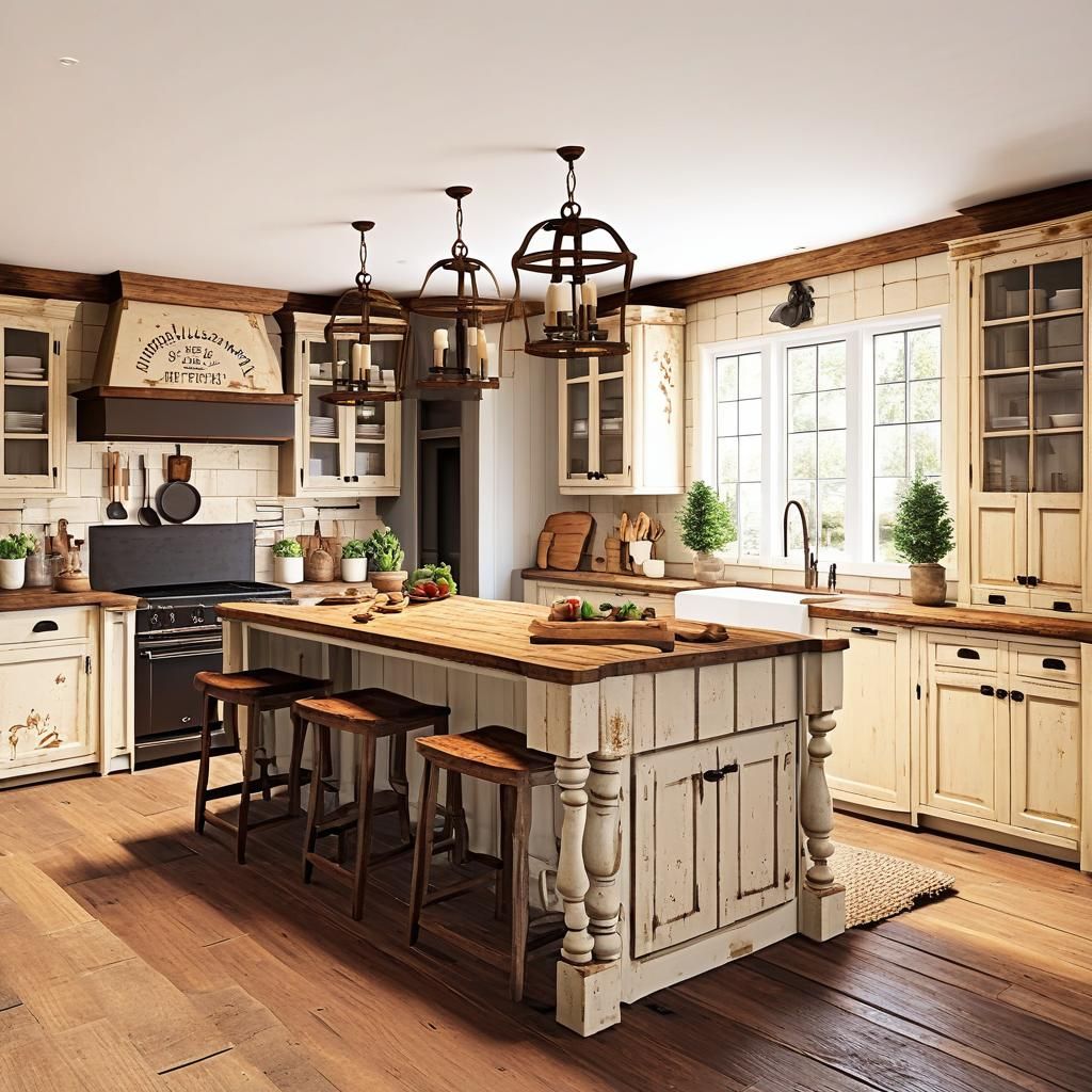Rustic Farmhouse Kitchen in Earth Tones
