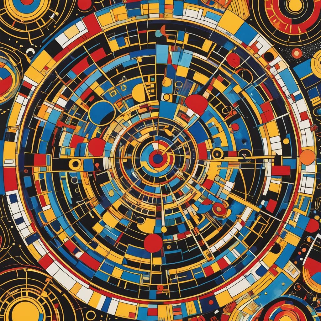 Vibrant Wassily Kandinsky-Inspired Geometric Patterns