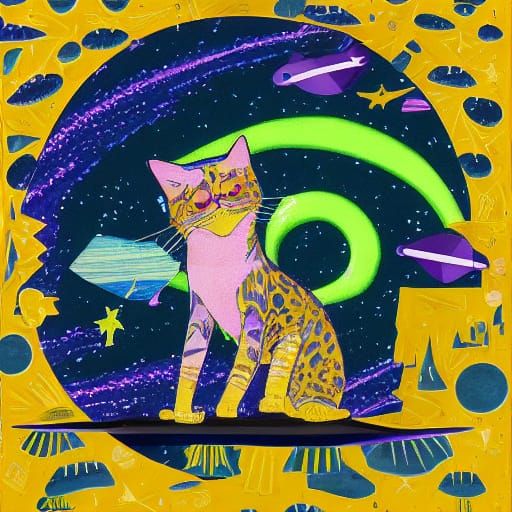 Alien and Pet in Spaceship Fashion Shoot