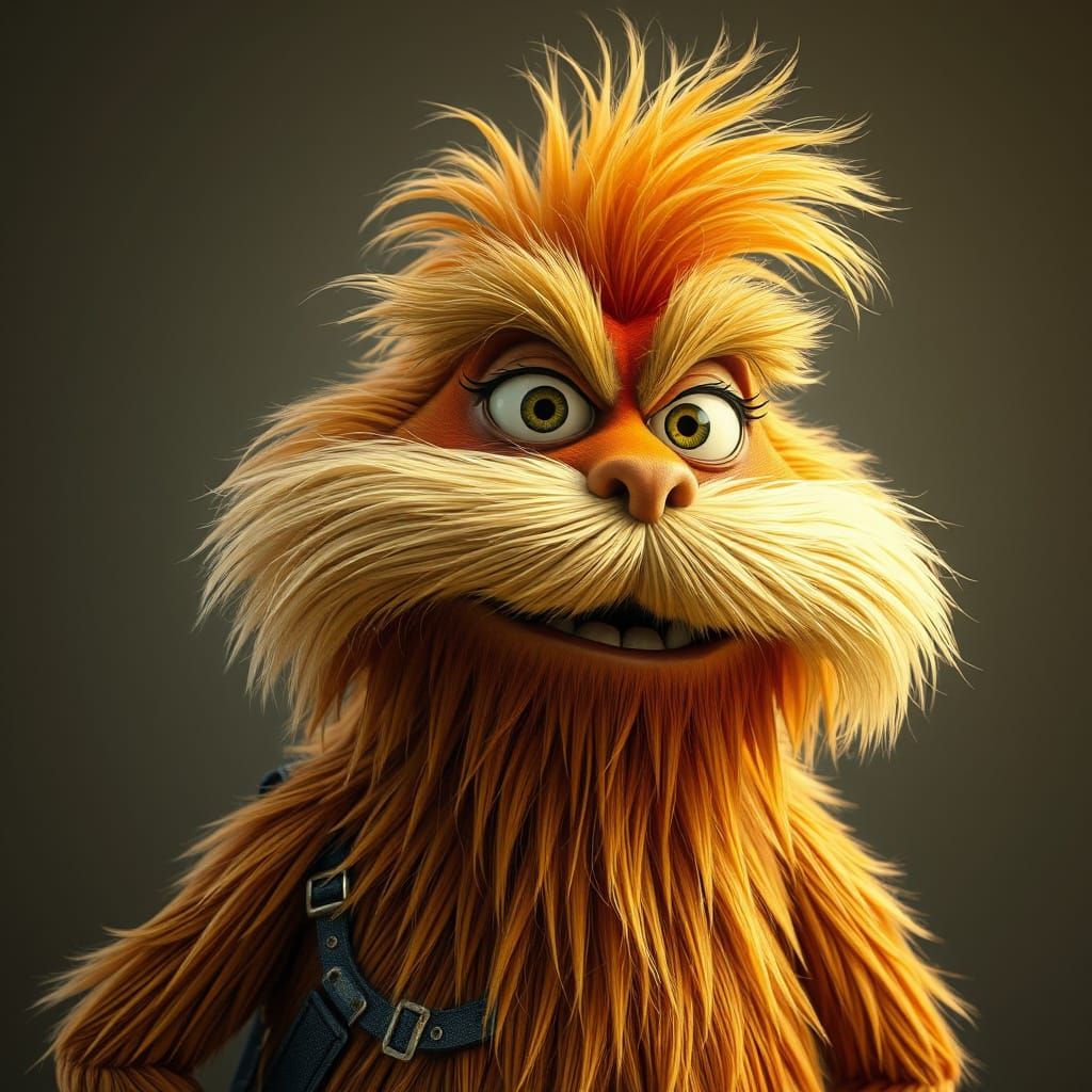Realistic Lorax as Environmental Warning in Industrial Style