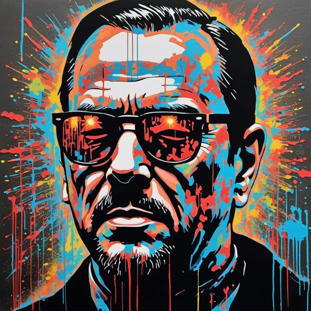 Agent Smith Stencil Art in Banksy Style