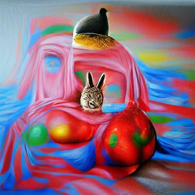 Easter Bunny as Santa Claus in Pop Art Style