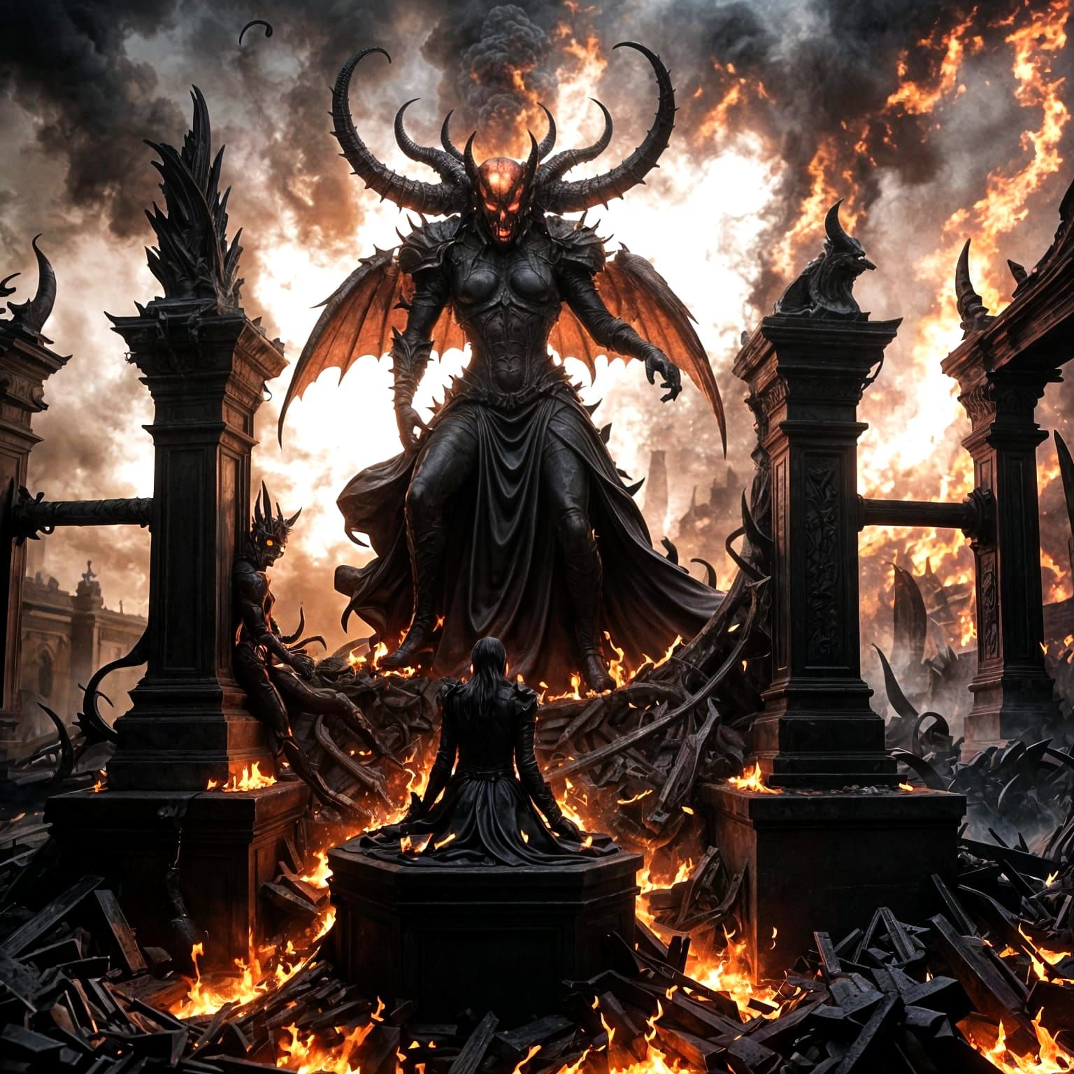 Cinematic Portal to Hell with Waiting Devil