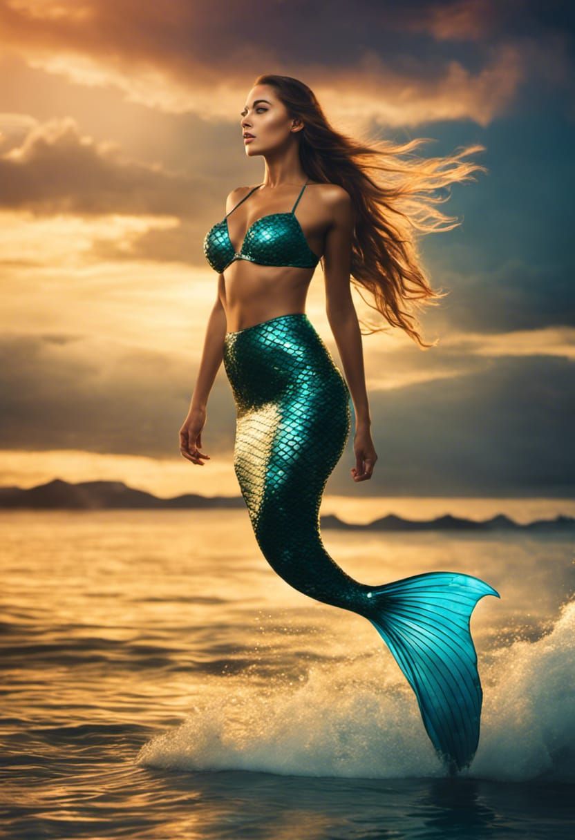 Gorgeous Mermaid in Underwater Fantasy Portrait