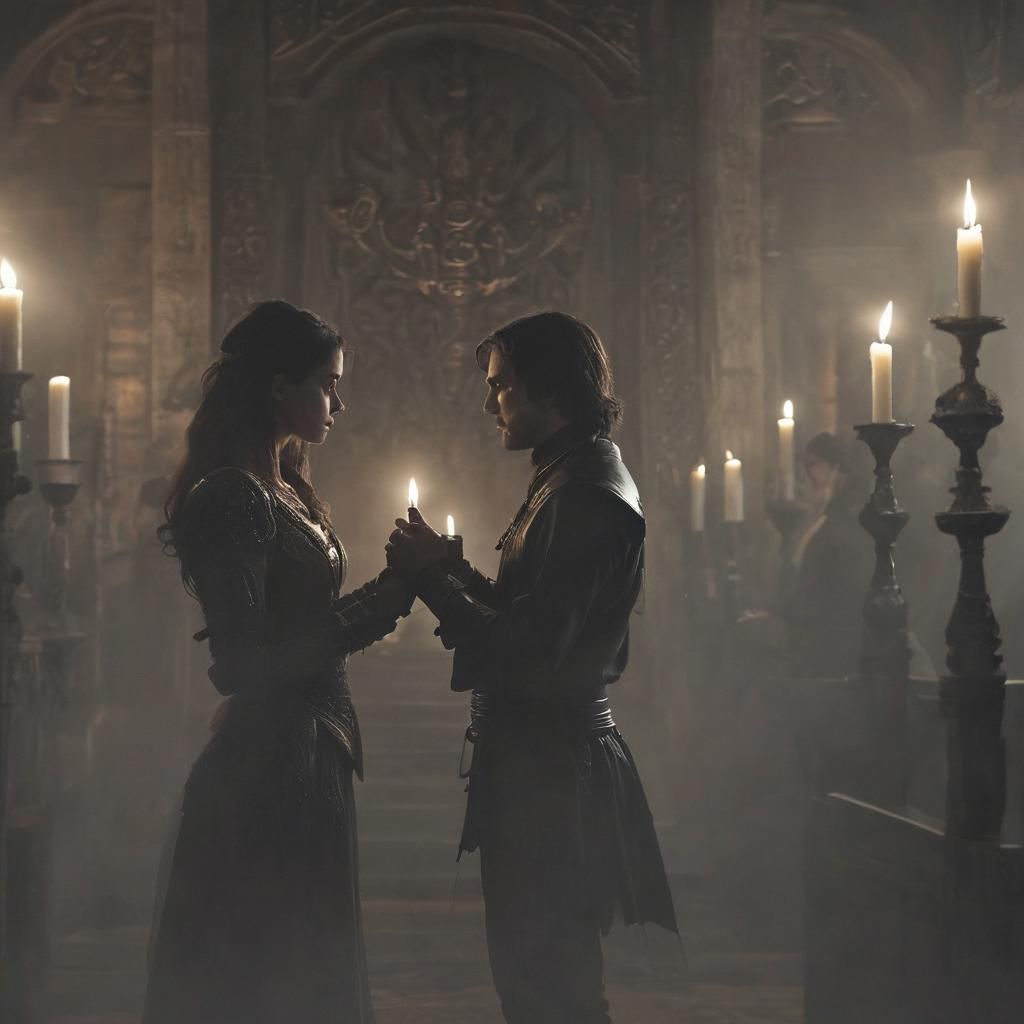 Intense Sword Negotiation in Ornate Chamber