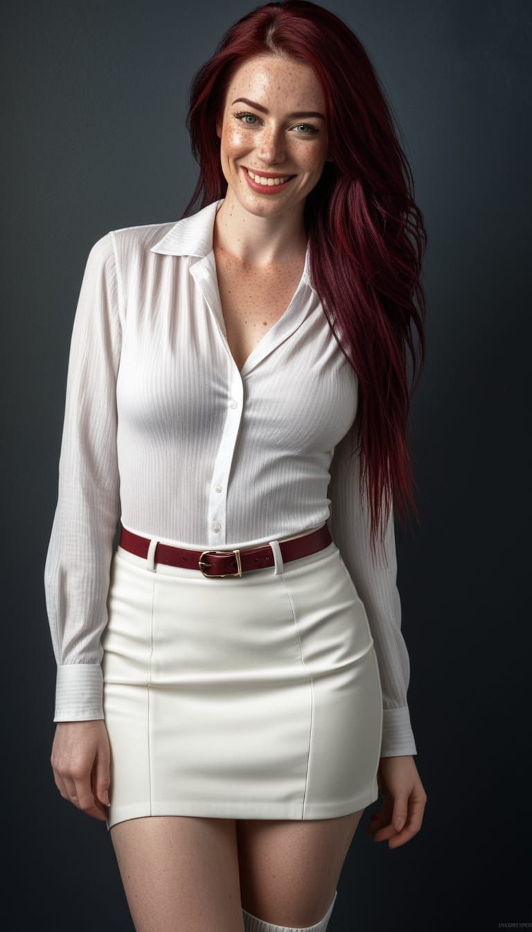 Gorgeous Woman with Vivid Streaks in Hair, Hyperrealistic