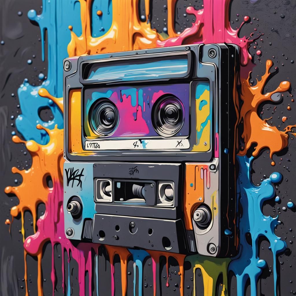 VHS Graffiti Art in Polychromatic Street Style