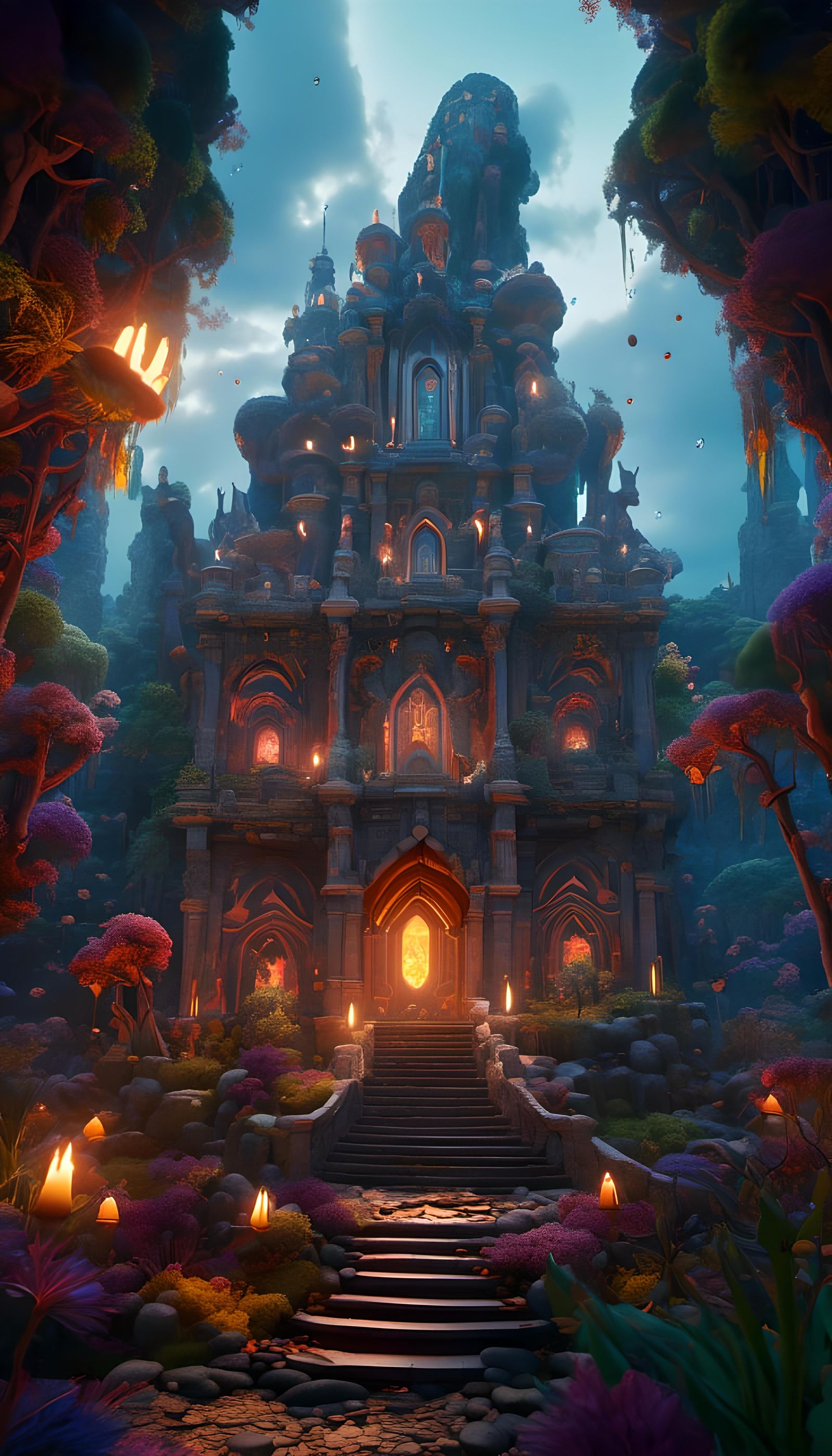 Fantastical Matte Painting in Hyperreal Style