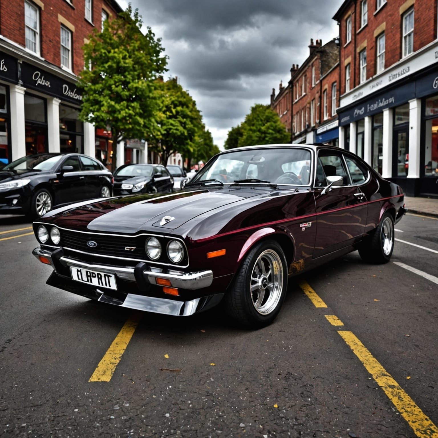 Ford Capri Supercar Racing: Hyperrealistic Automotive Art
