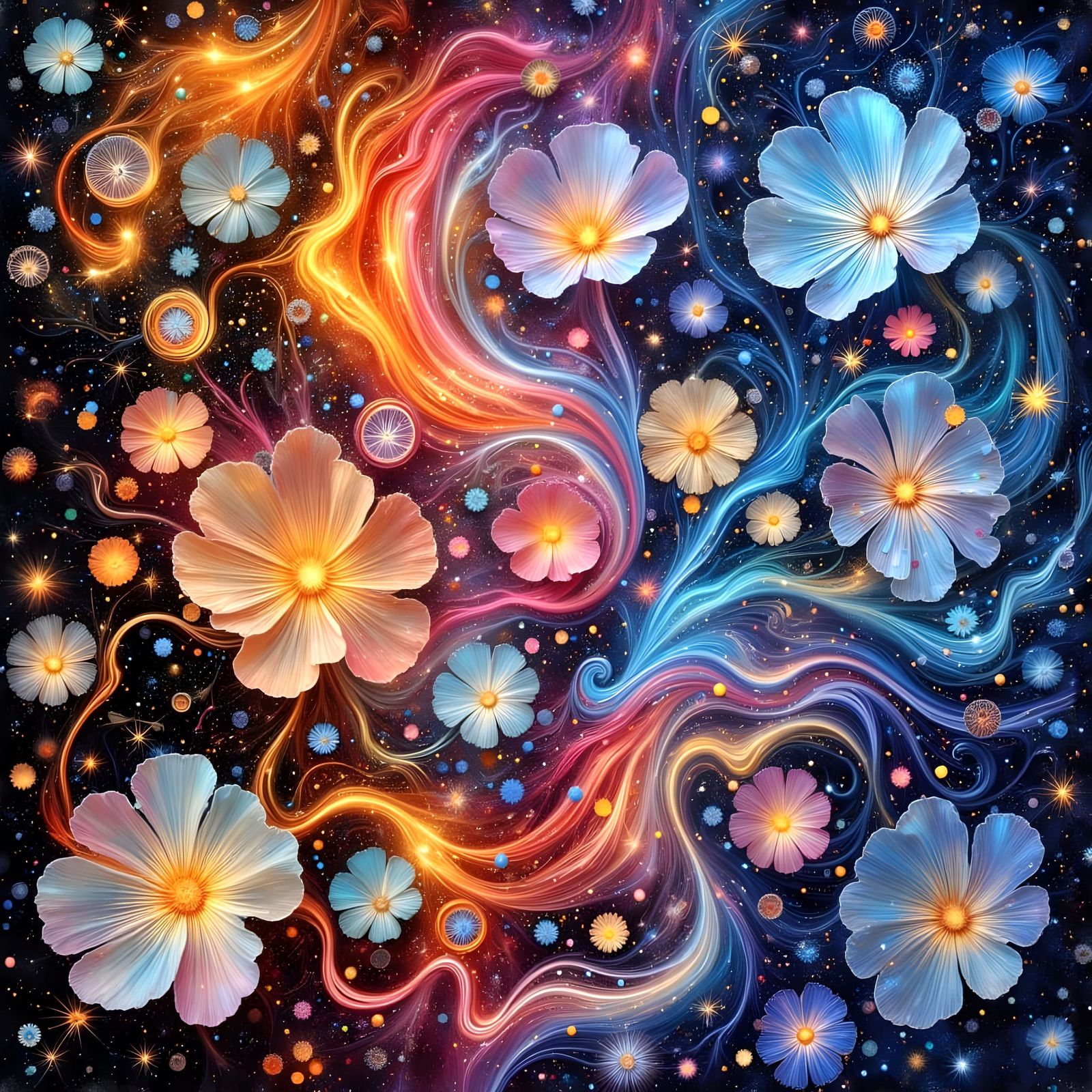 Whimsical Fairy in a Dreamlike Floral Realm