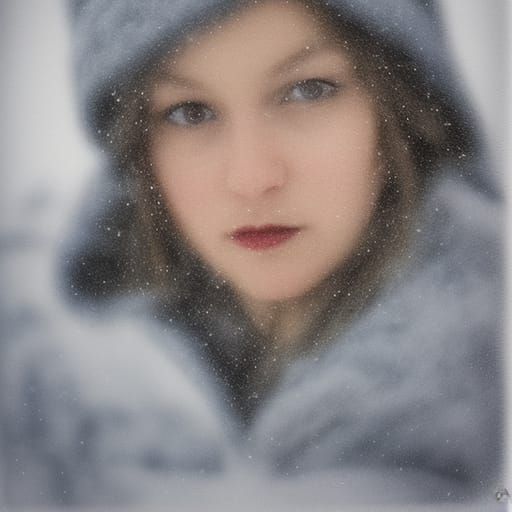 Snowy Portrait Generated by AI