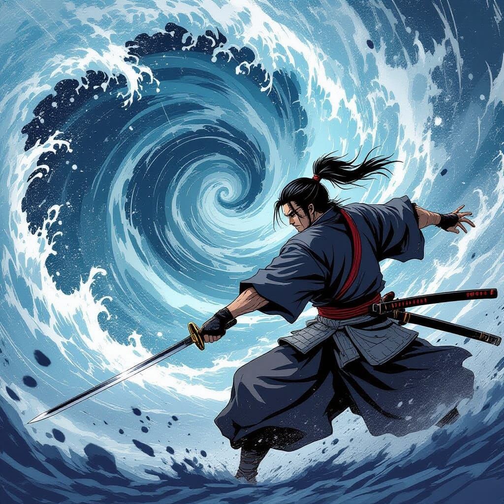 Samurai Warrior in Tempest Manga Panel