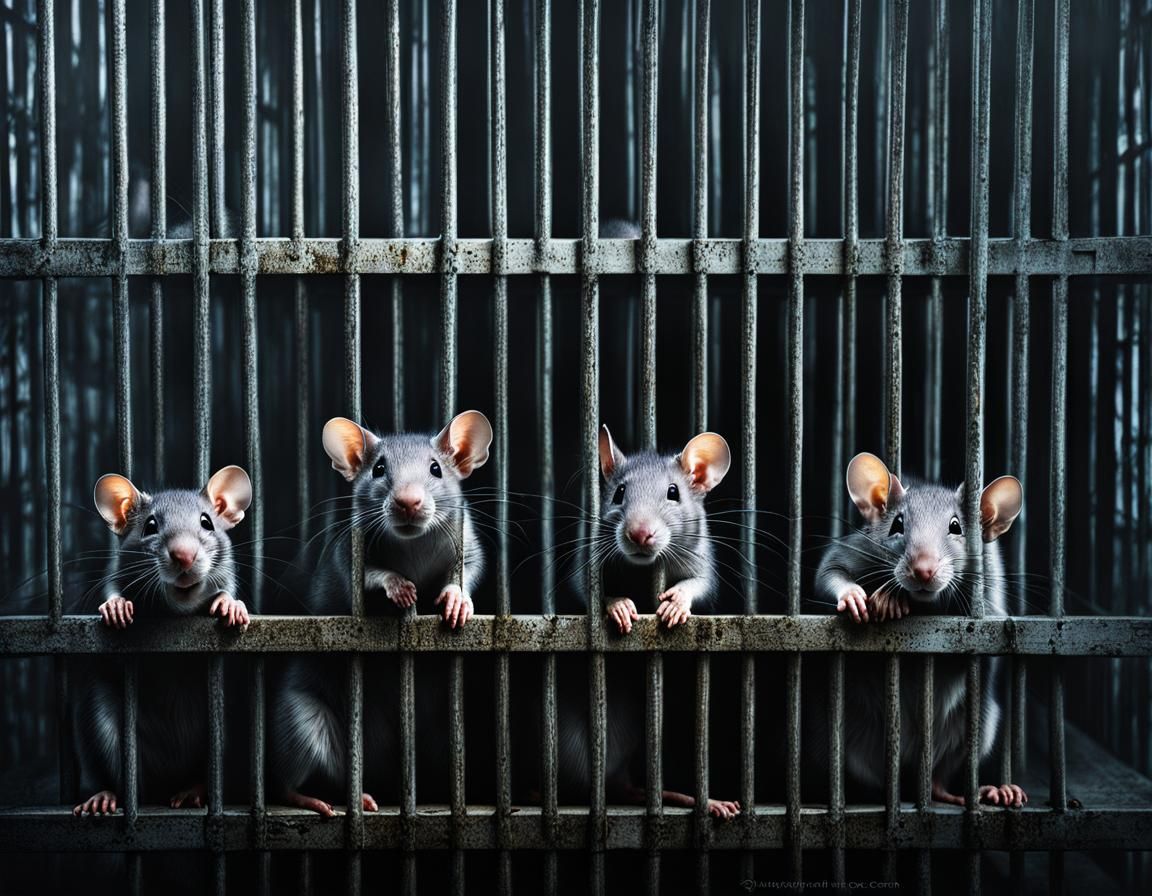 The prison rats, masterpiece, hyperdetailed, double exposure