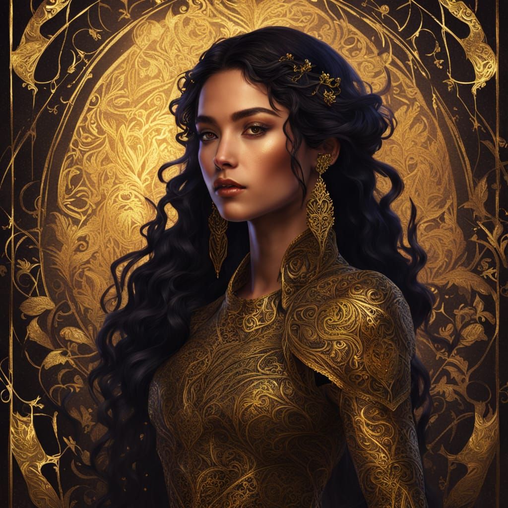 Elegant Fae Goddess in Midnight Splendor