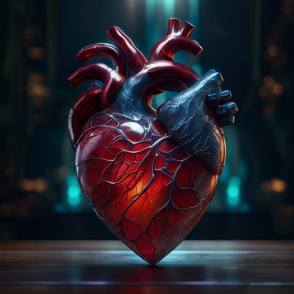Glass Heart in Detailed Matte Painting Style