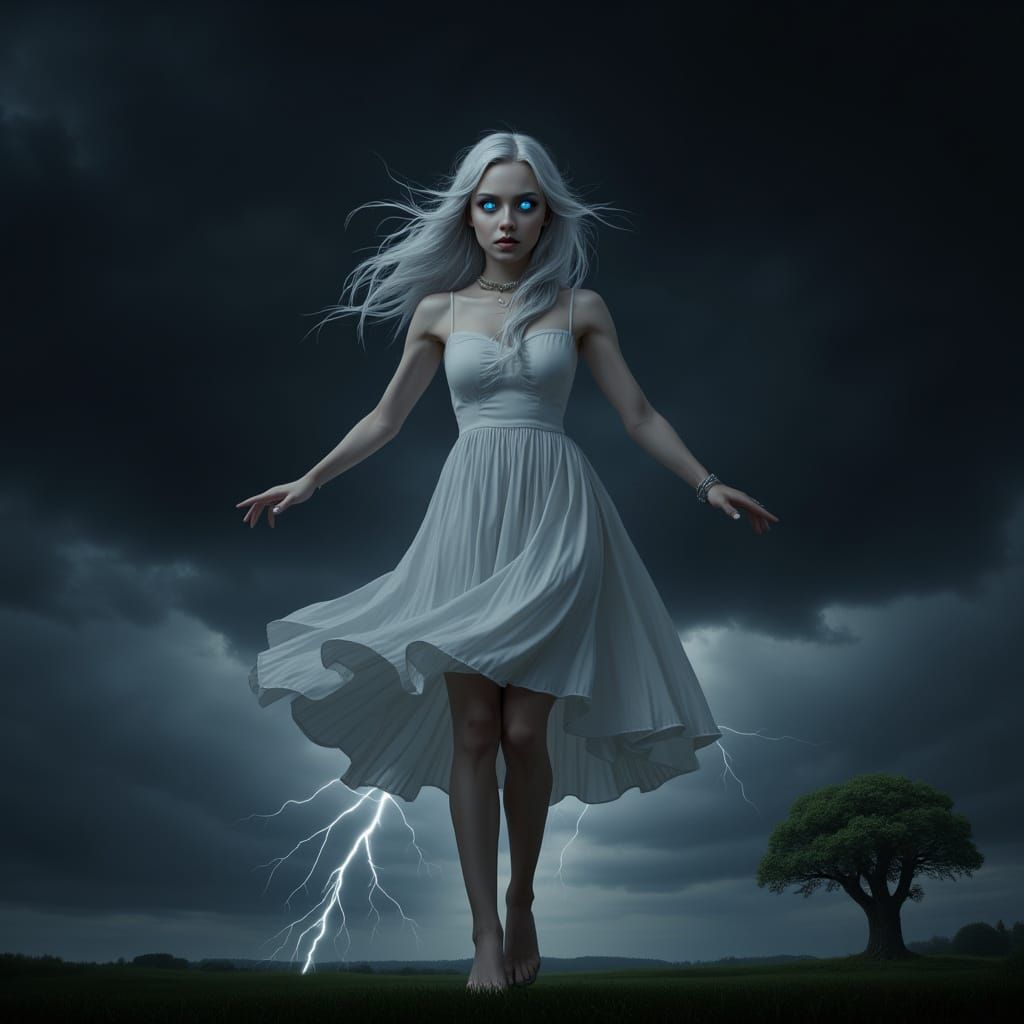 Woman Emerges from Storm Cloud in Dramatic Photo