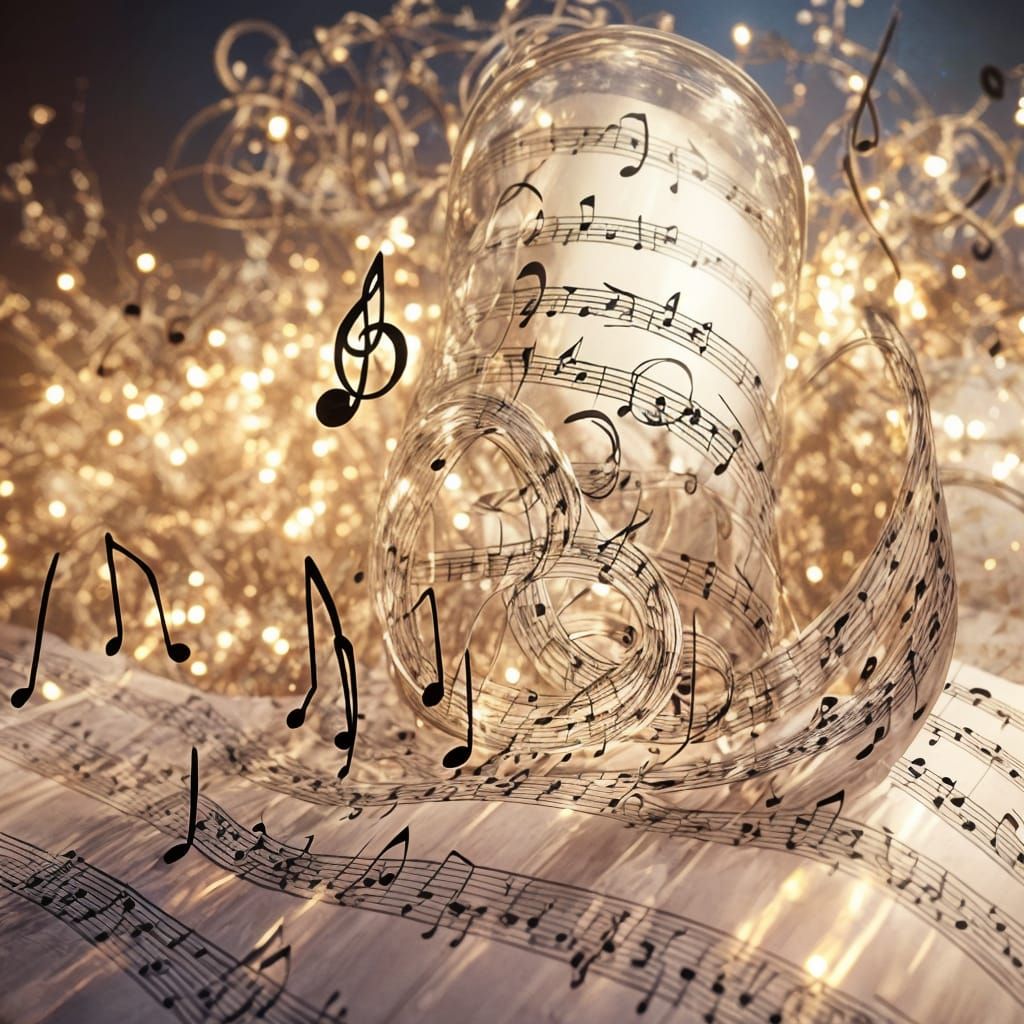 Magical Music Notes Through a Luminous Lens