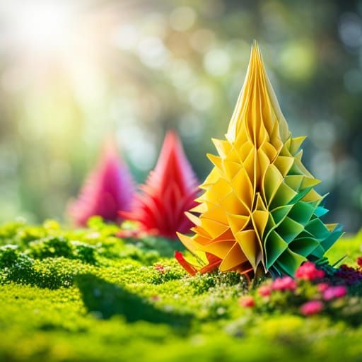 Paper Sculpture of an Extraordinary Garden in Origami Style