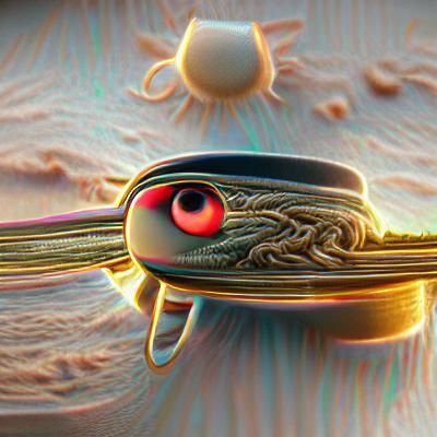 One-Eyed Creature on Saturn in Harmony, 8K 3D