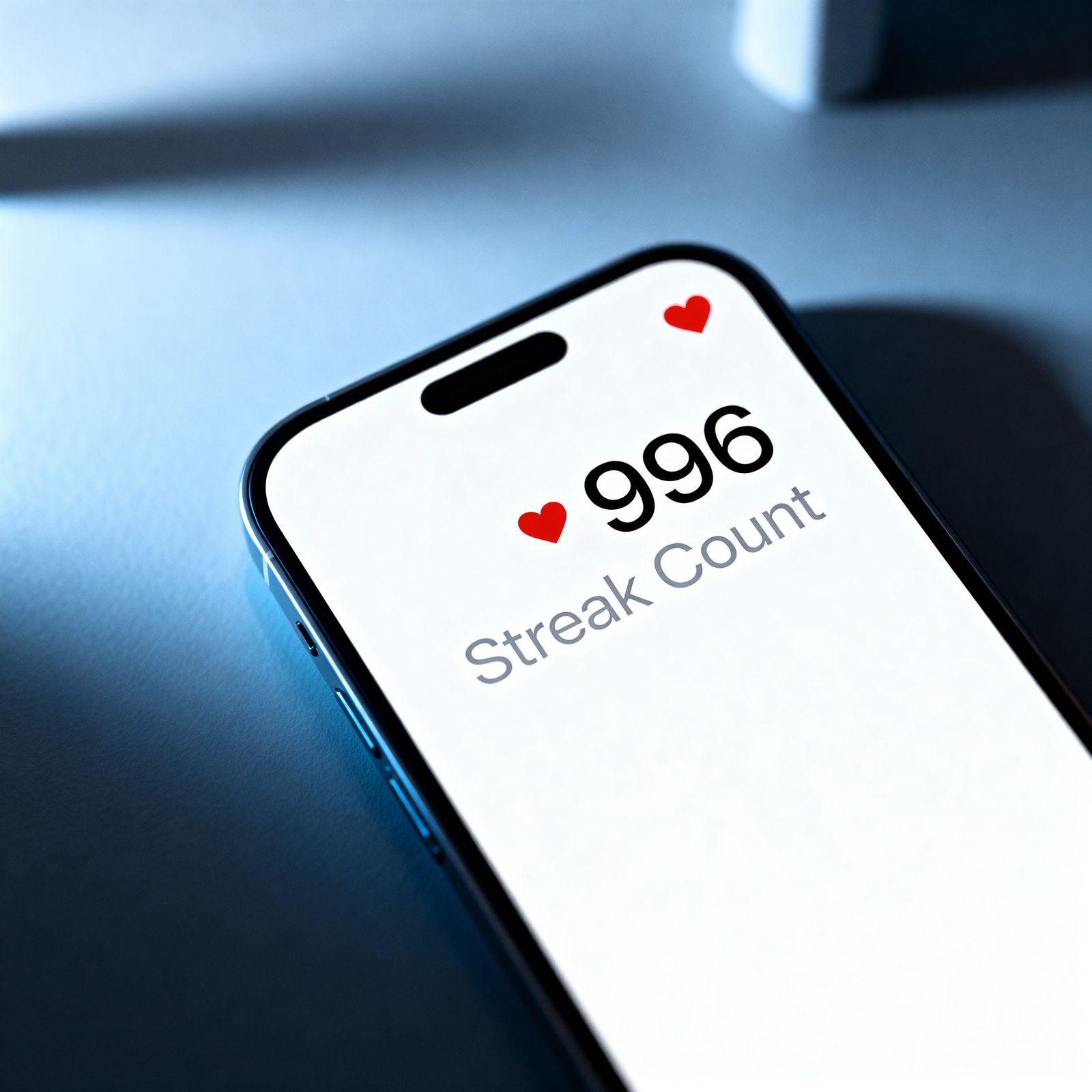 Minimalist Digital Art: 996 Streak Count UI