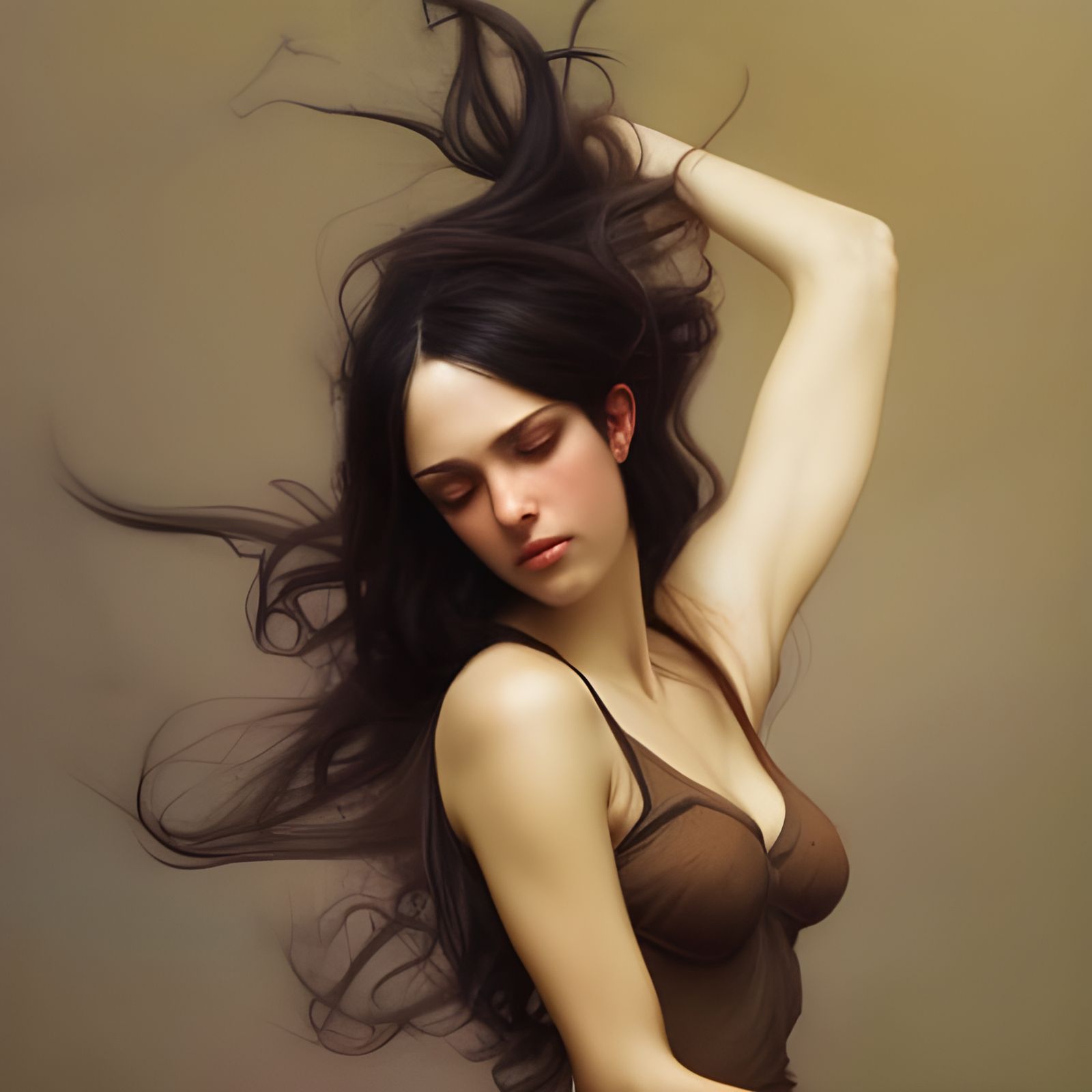 Sensual Brazilian Woman in Hyperrealistic Style
