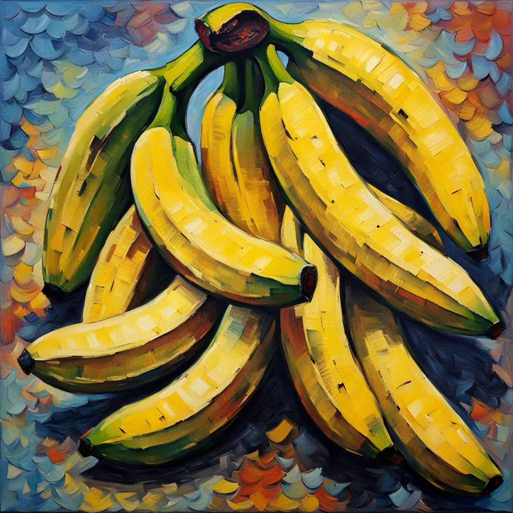 Banana in Expressionist Neo-Impressionism Style