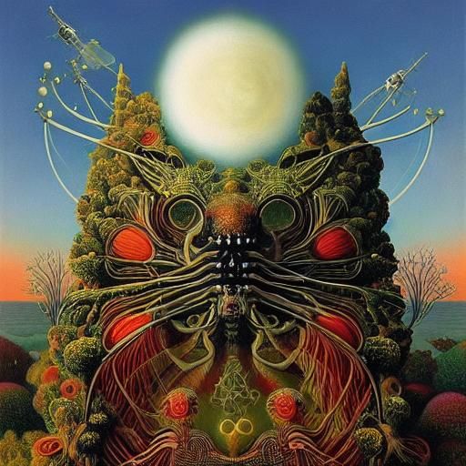 Surreal Space Walker in Orbit: Dreamlike Fairytale