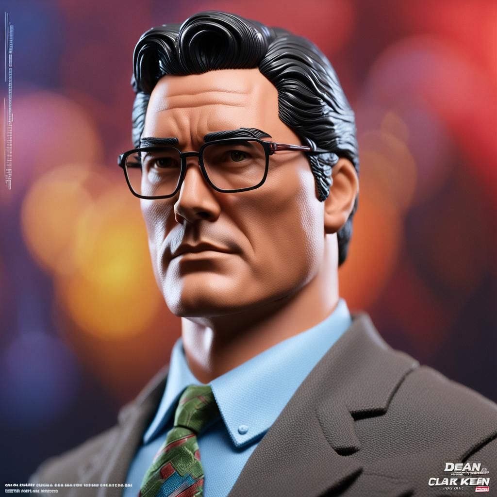 Hyperrealistic Clark Kent Head Sculpt in Splash Art Style