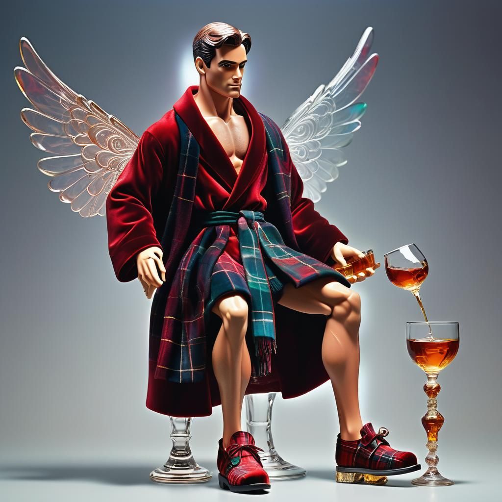 Action Man Doll Sipping Whiskey, Hyper-Realistic Art