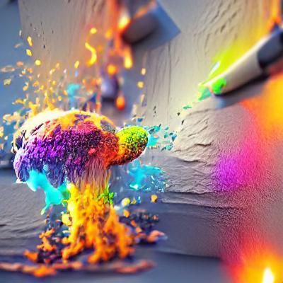 Exploding Paint: 3D Holographic Volumetric Lighting