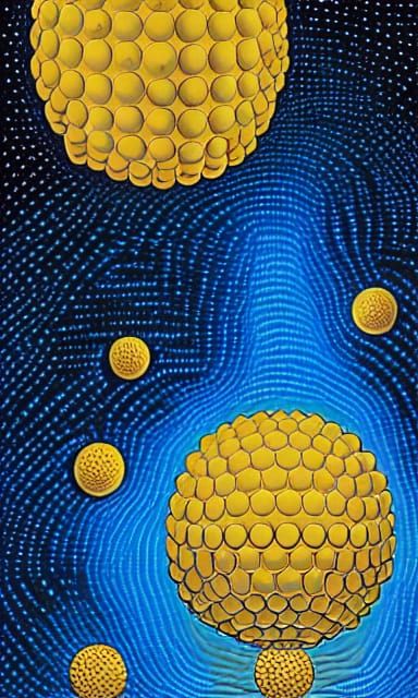 Surreal Head Made of Spheres Optical Illusion