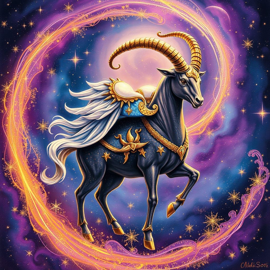 Majestic Capricorn in Celestial Vortex