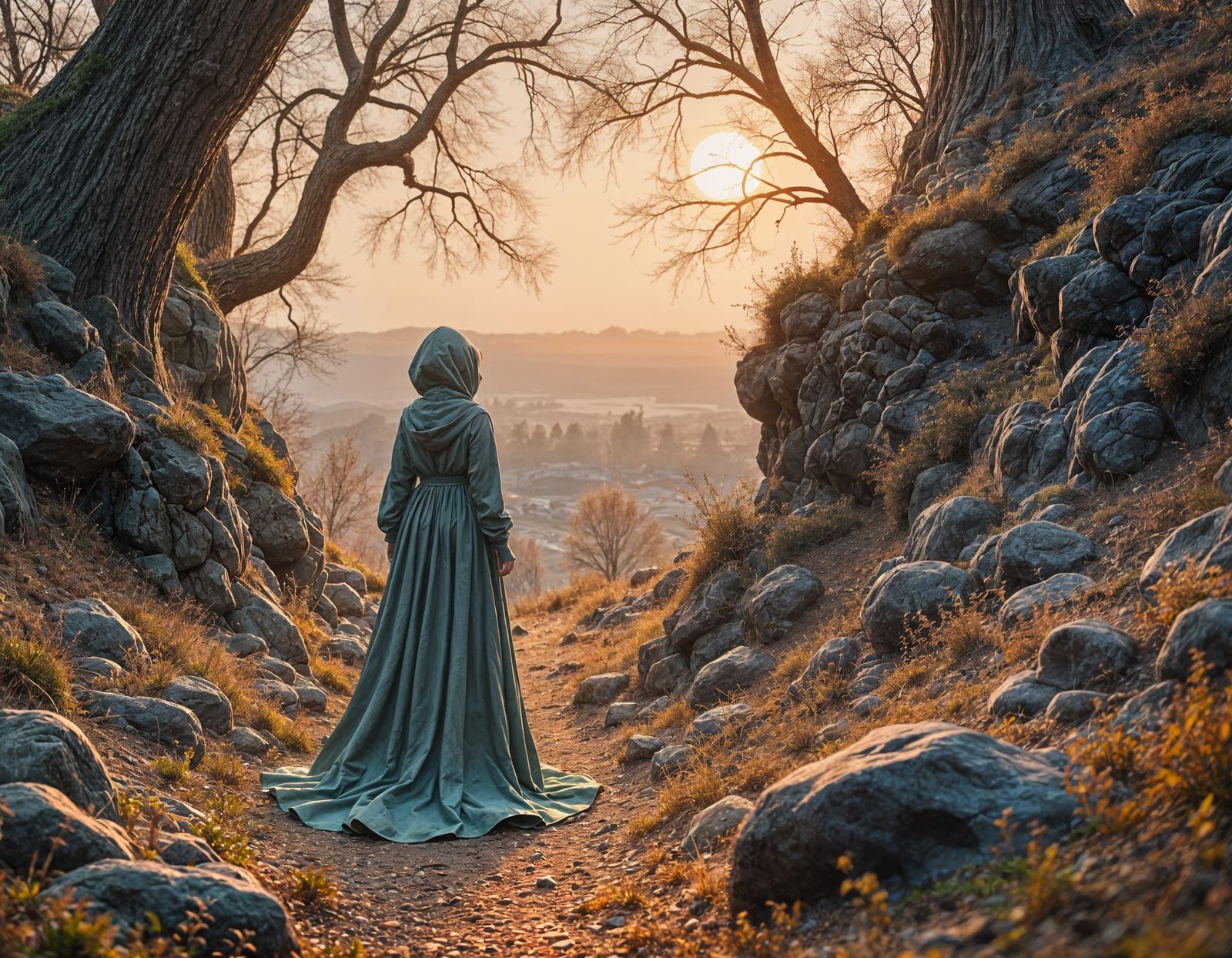 Person Walking into Nightfall