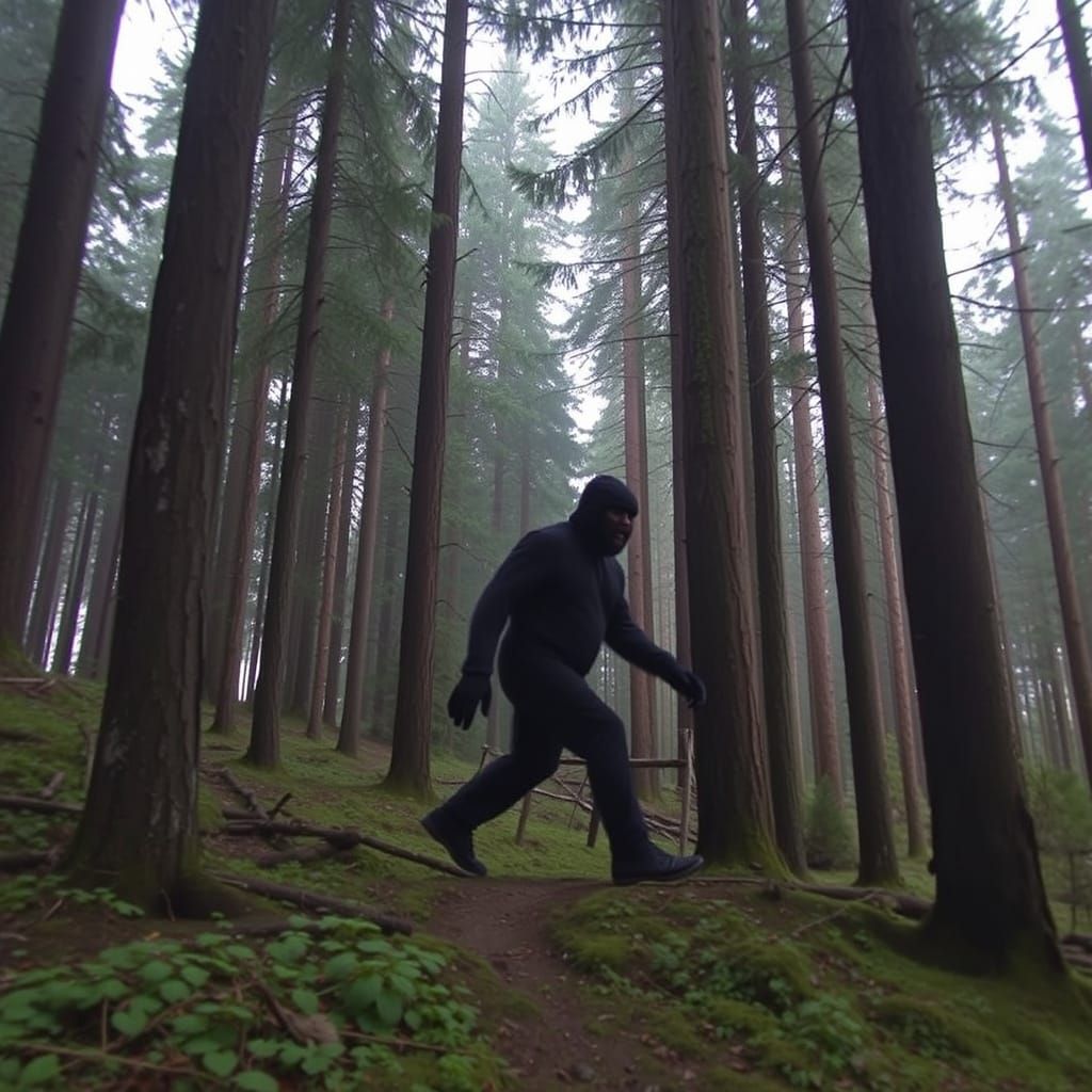 Ethereal Bigfoot Apparition in Oregon Forest