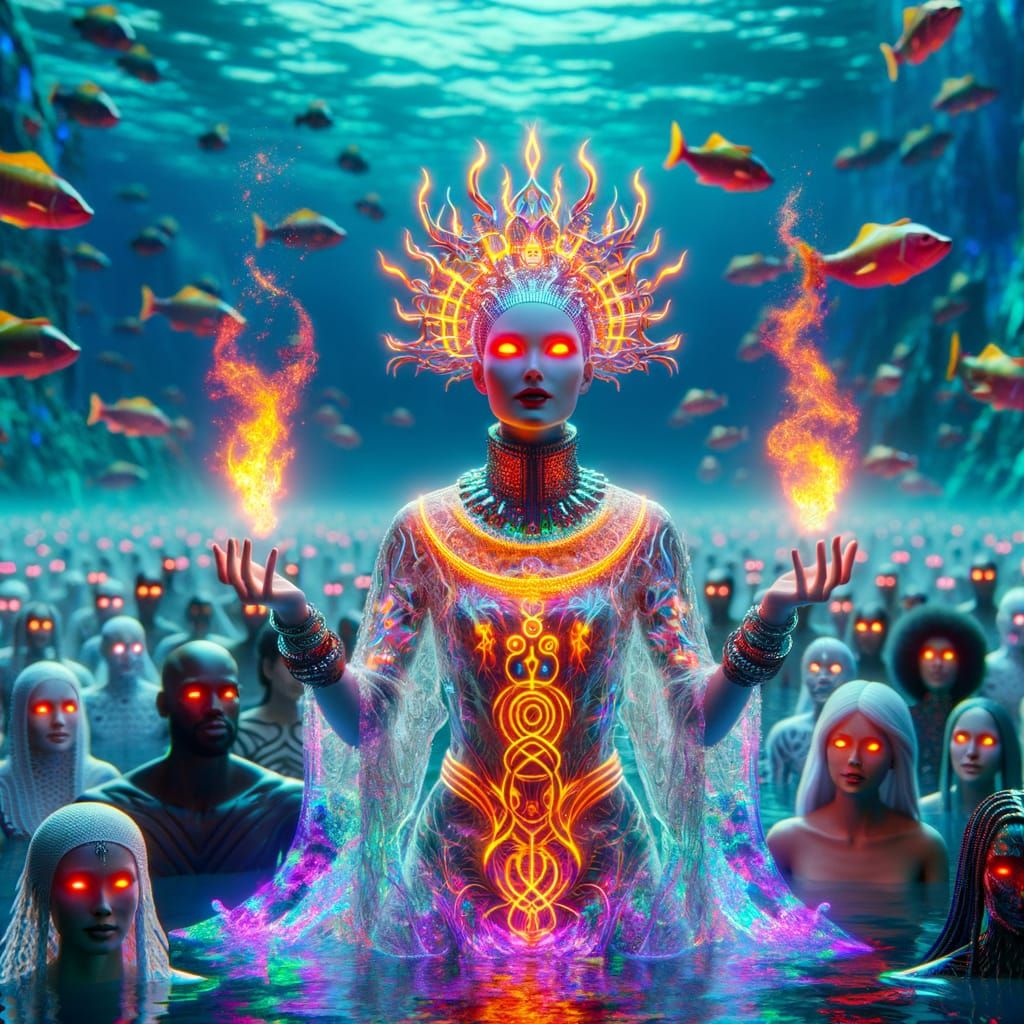 Underwater Sorceress Conjures Magic: Hyper-Detailed 8K Fanta...