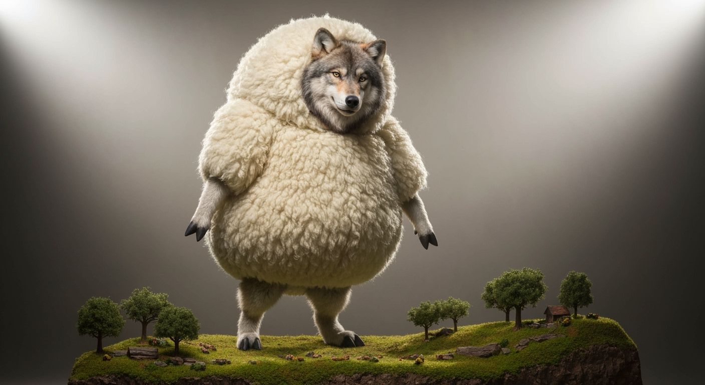 Wolf in Sheep Costume on Diorama