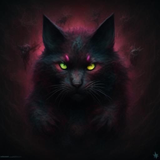 Black Panther Cub with Runes in Graffiti Style